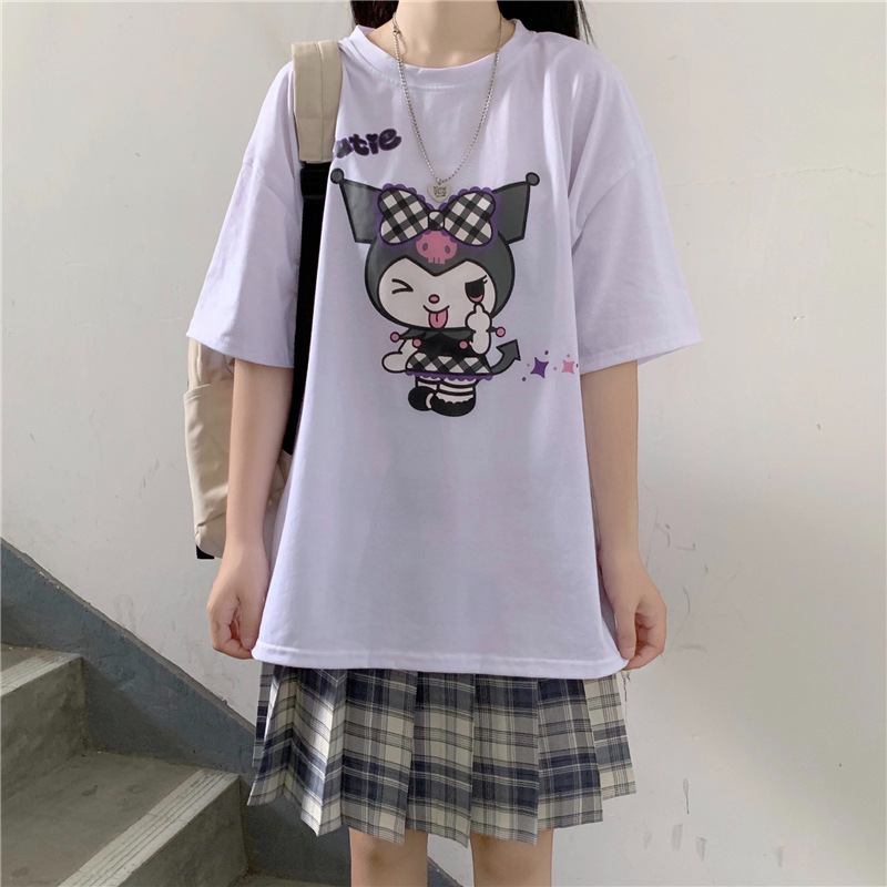 Harajuku Kuromi Cartoon O-neck T-shirt