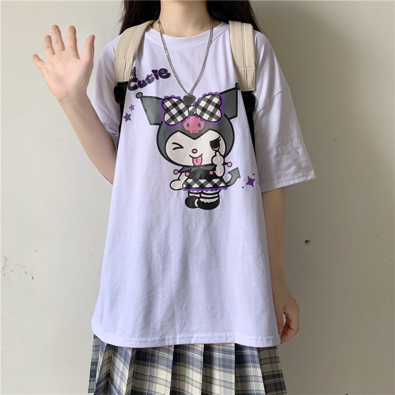 Harajuku Kuromi Cartoon O-neck T-shirt
