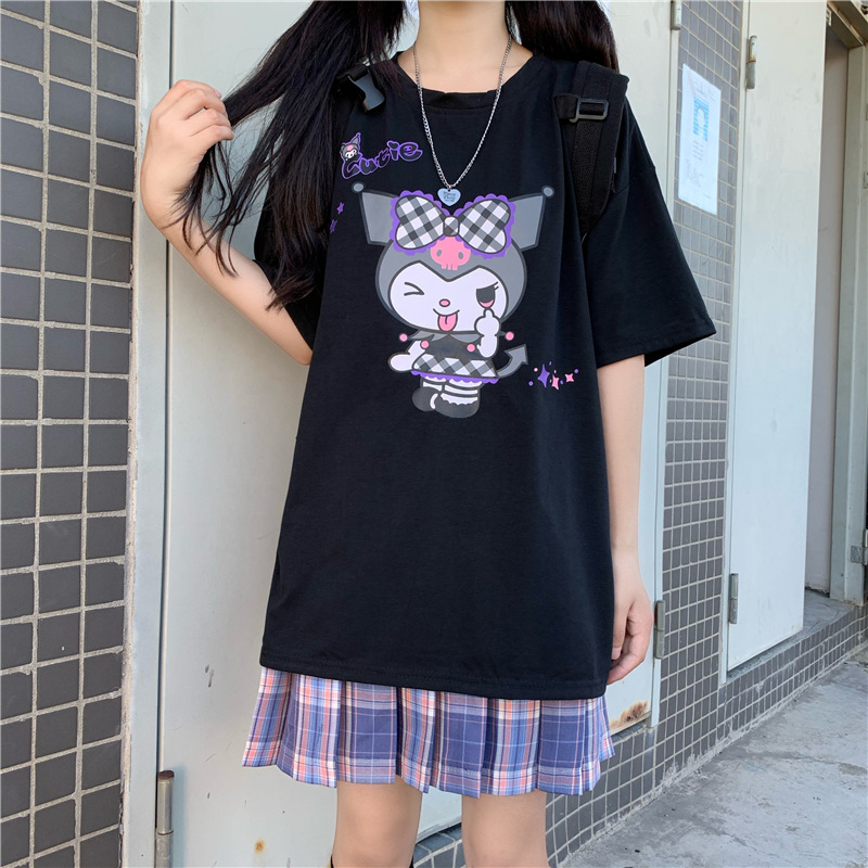 Harajuku Kuromi Cartoon O-neck T-shirt