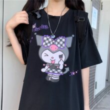 Harajuku Kuromi Cartoon O-neck T-shirt Harajuku Kuromi Cartoon O-neck T-shirt