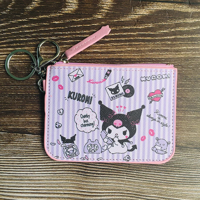 Kuromi Anime Wallet Keychain Bags