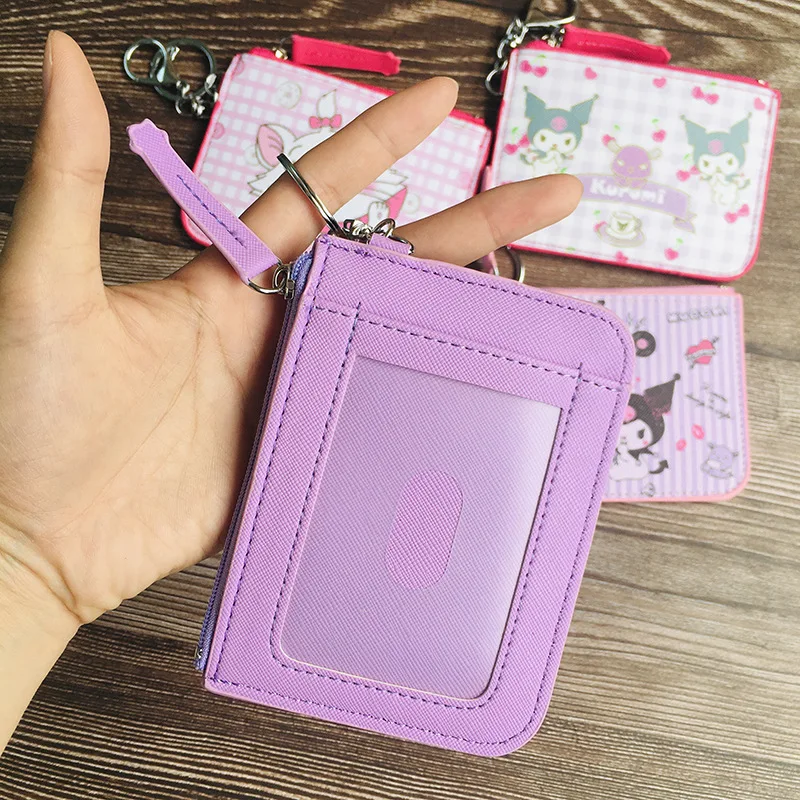 Kuromi Anime Wallet Keychain Bags