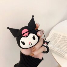 Kuromi Anime Silicone Air Pods Case Cover Kuromi Anime Silicone Air Pods Case Cover