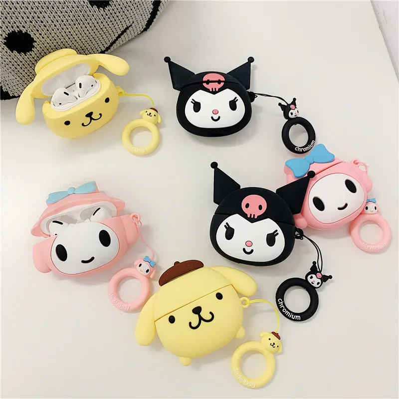Kuromi Anime Silicone Air Pods Case Cover Kuromi Anime Silicone Air Pods Case Cover