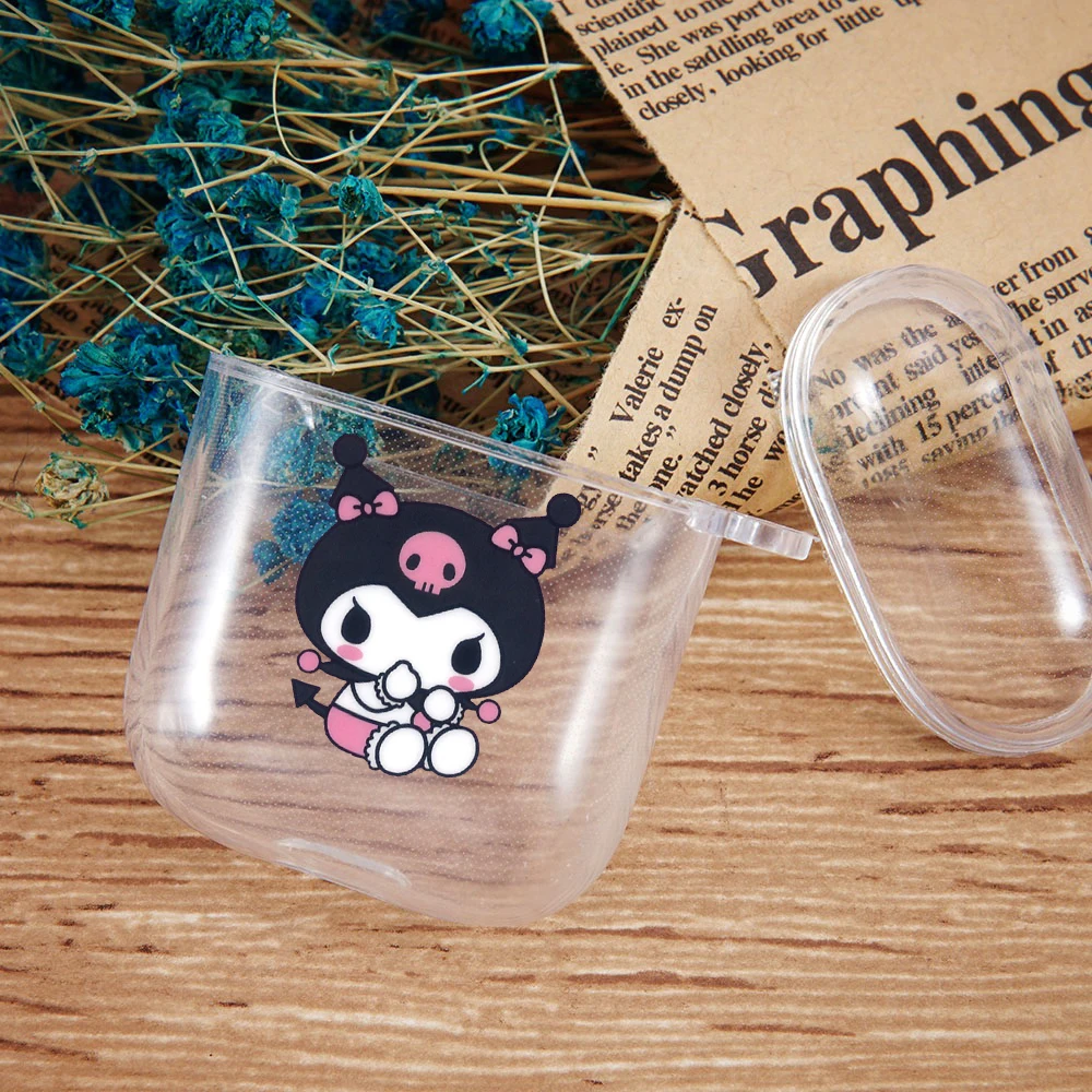 Kuromi Anime Soft Silicone Transparent Charging Bluetooth Air Pods Case