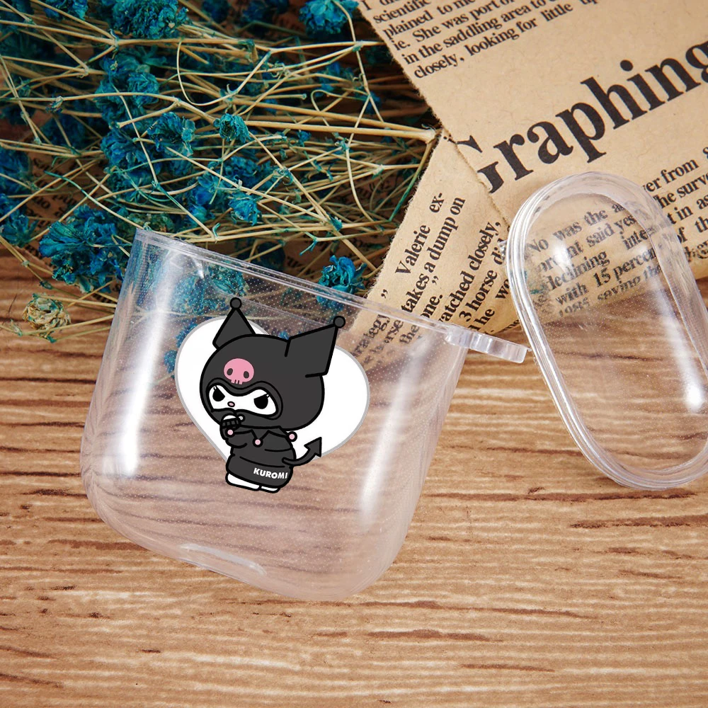 Kuromi Anime Soft Silicone Transparent Charging Bluetooth Air Pods Case