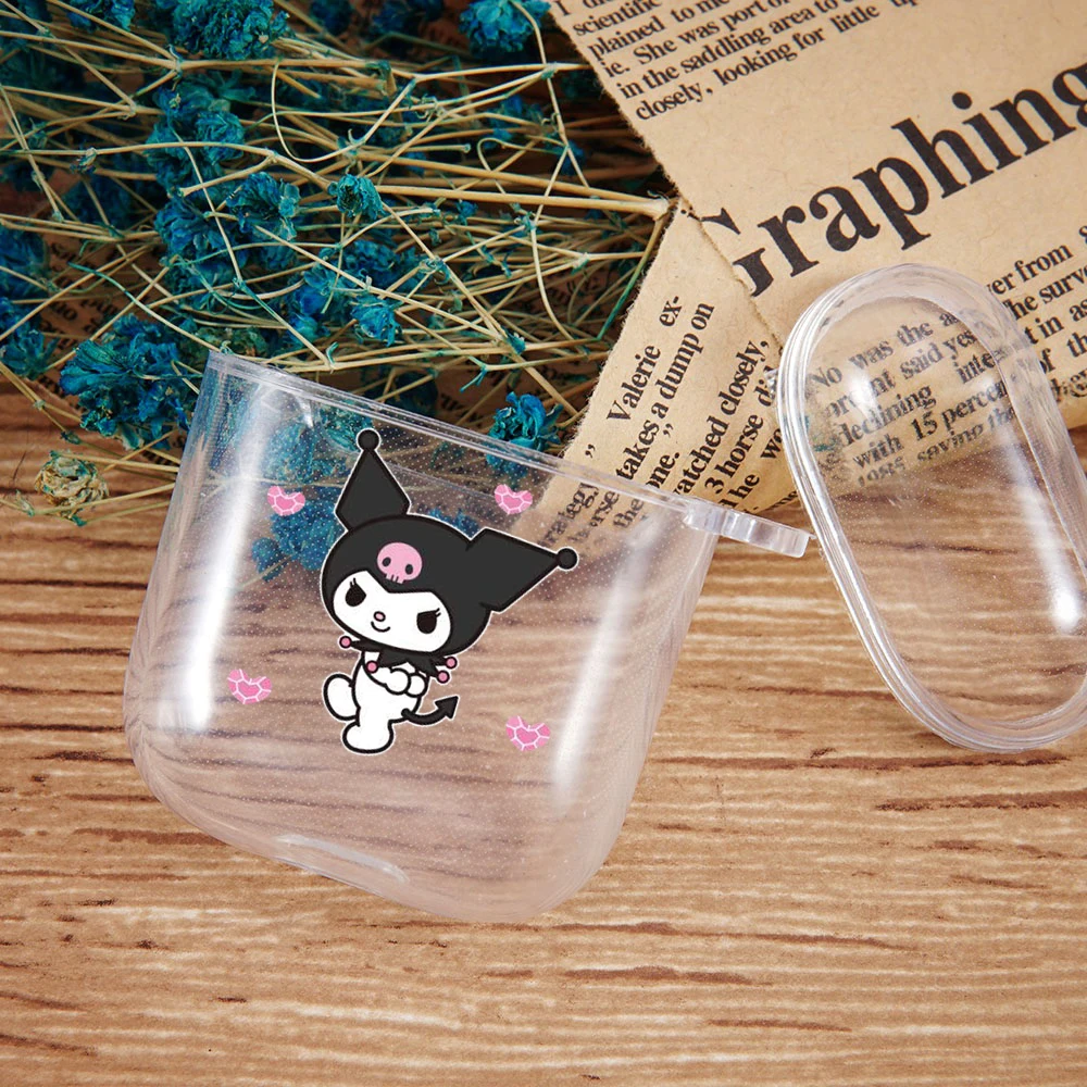 Kuromi Anime Soft Silicone Transparent Charging Bluetooth Air Pods Case