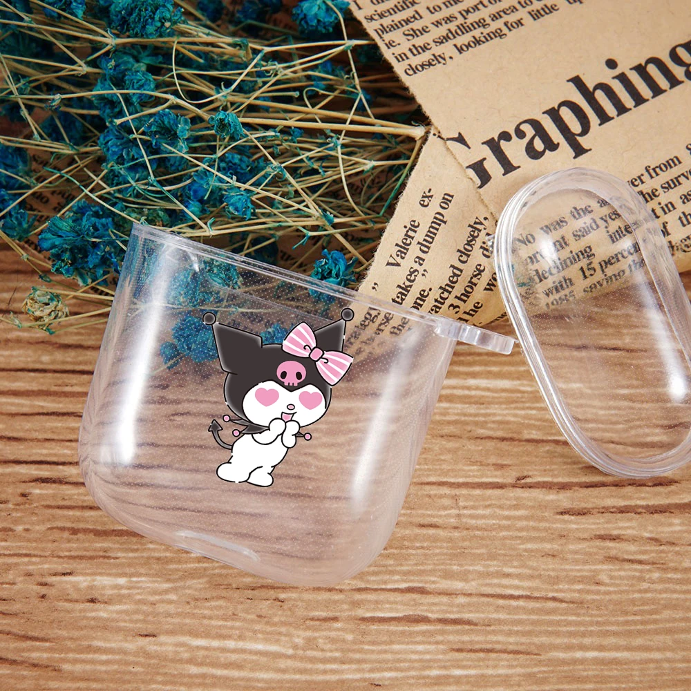 Kuromi Anime Soft Silicone Transparent Charging Bluetooth Air Pods Case