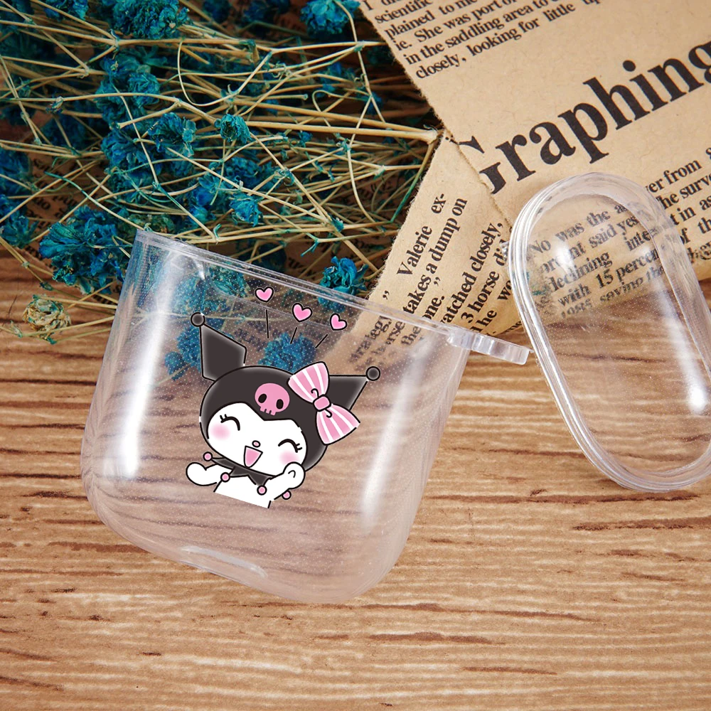 Kuromi Anime Soft Silicone Transparent Charging Bluetooth Air Pods Case