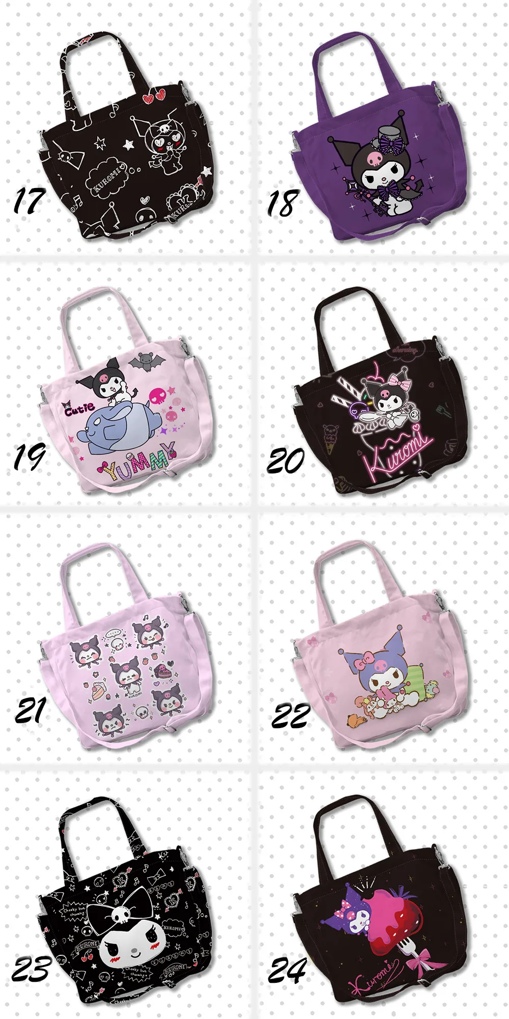 My Melody Kuromi Canvas Shoulder Large Capacity Bag My Melody Kuromi Canvas Shoulder Large Capacity Bag