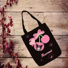 Kuromi Anime Style Canvas Shoulder Bags Kuromi Anime Style Canvas Shoulder Bags