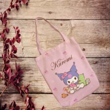 Kuromi Anime Style Canvas Shoulder Bags Kuromi Anime Style Canvas Shoulder Bags