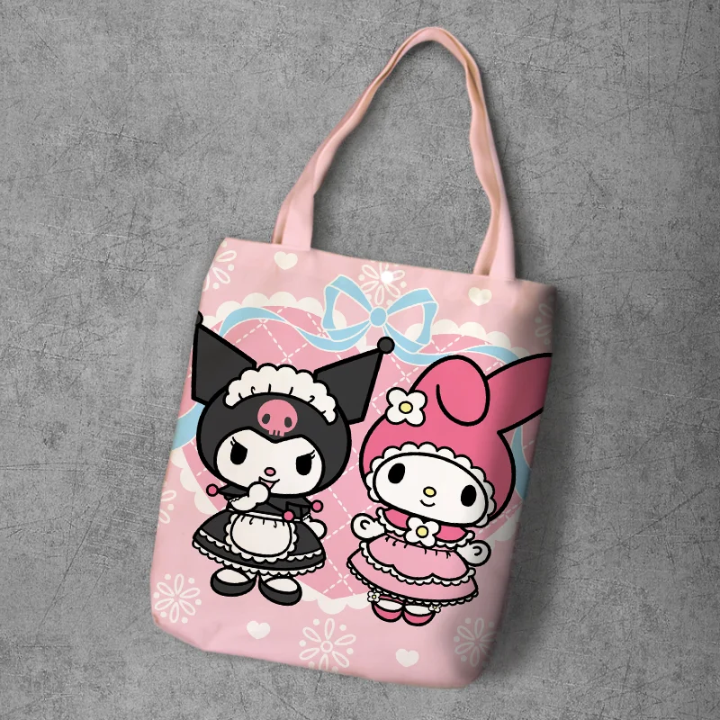 Melody Kuromi Anime Foldable Canvas Casual Shoulder Bags