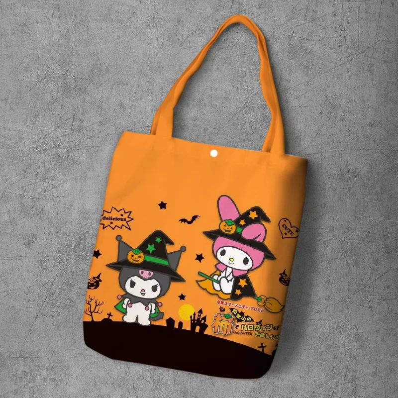 Melody Kuromi Anime Foldable Canvas Casual Shoulder Bags