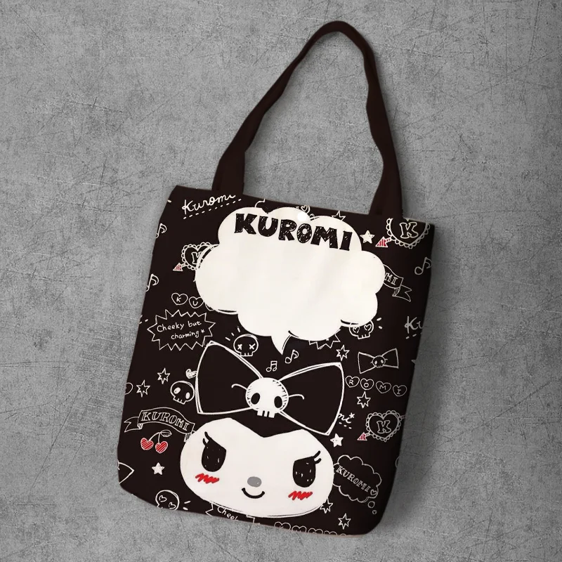Melody Kuromi Anime Foldable Canvas Casual Shoulder Bags