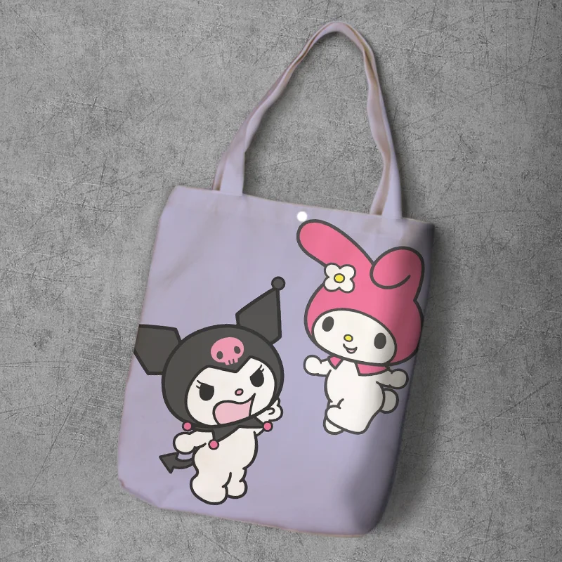 Melody Kuromi Anime Foldable Canvas Casual Shoulder Bags