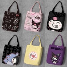 Melody Kuromi Anime Foldable Canvas Casual Shoulder Bags Melody Kuromi Anime Foldable Canvas Casual Shoulder Bags