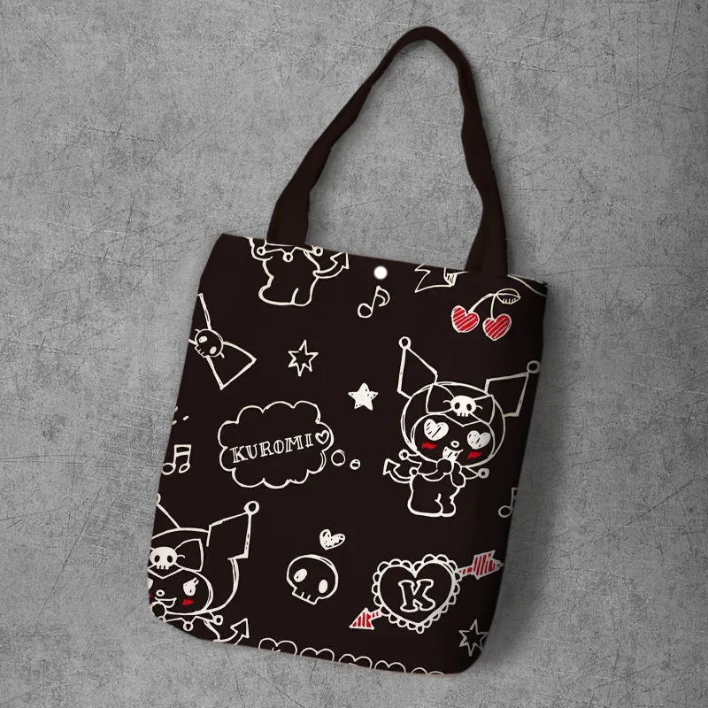 Melody Kuromi Anime Foldable Canvas Casual Shoulder Bags