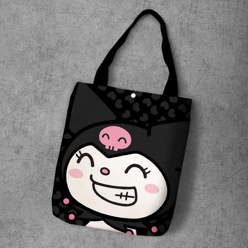 Melody Kuromi Anime Foldable Canvas Casual Shoulder Bags