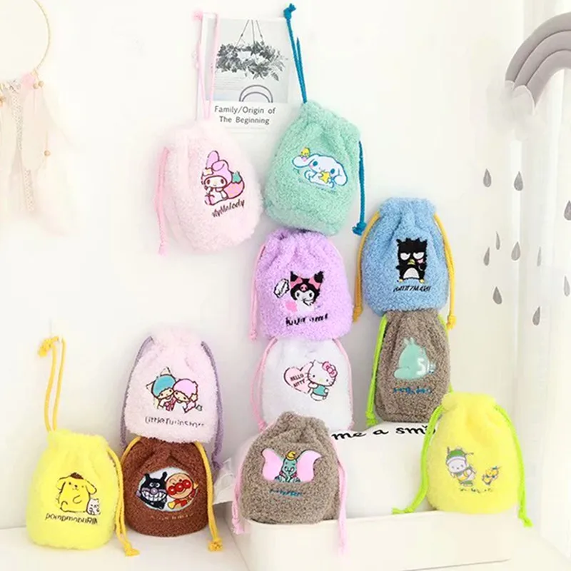 Hello Kitty My Melody Cinnamoroll Little Twin Star PomPomPurin Kuromi Cosmetic Drawstring Pocket Bag Hello Kitty My Melody Cinnamoroll Little Twin Star PomPomPurin Kuromi Cosmetic Drawstring Pocket Bag