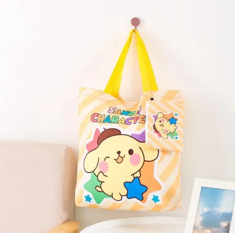 Melody Pudding Cinnamoroll Dog Kuromi Cartoon Large Capacity Portable Environmental Protection Bag