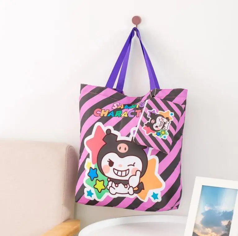 Melody Pudding Cinnamoroll Dog Kuromi Cartoon Large Capacity Portable Environmental Protection Bag