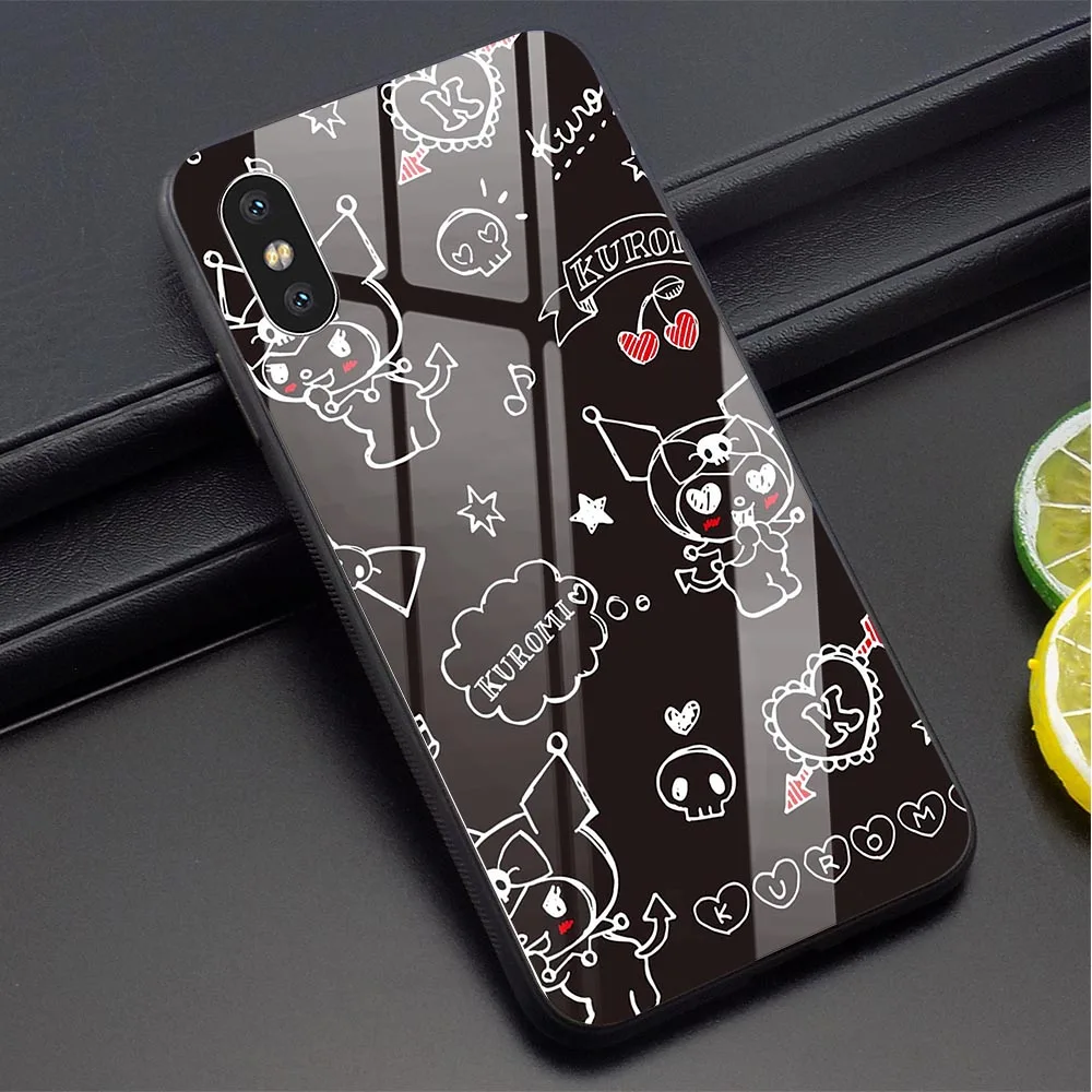 Kuromi Tempered Glass Phone Cover For iPhone