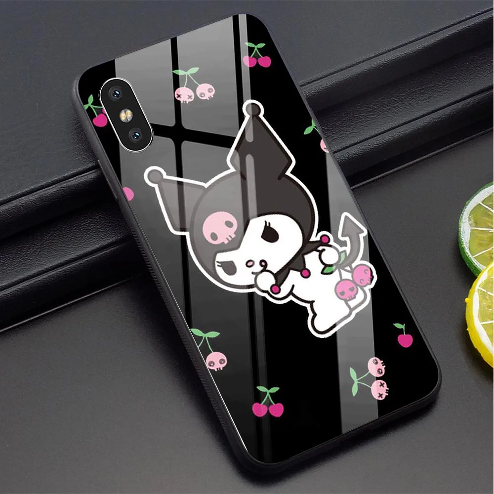 Kuromi Tempered Glass Phone Cover For iPhone