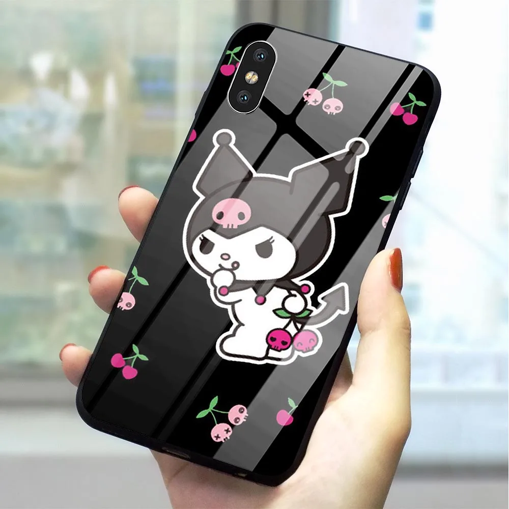 Kuromi Tempered Glass Phone Cover For iPhone