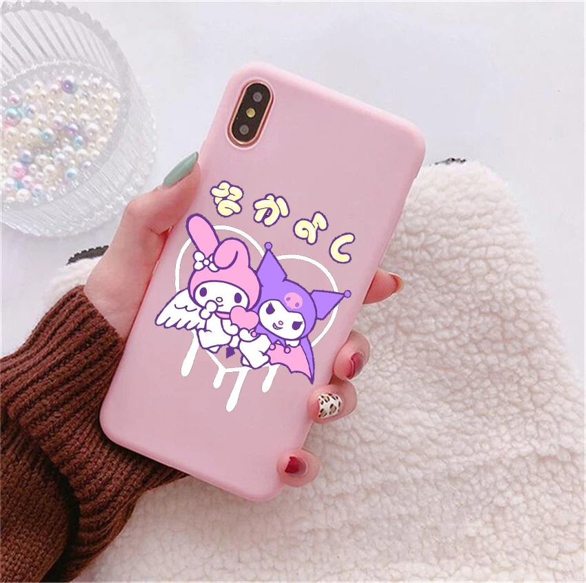Kuromi Candy Pink Soft Silicone TPU Phone Cover