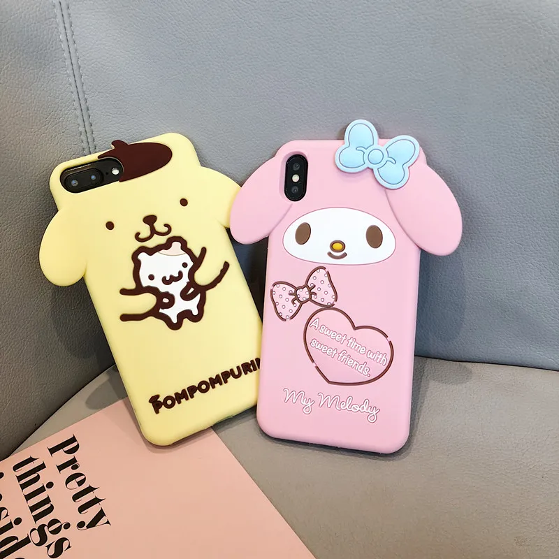 Pompompurin Cinnamoroll My Melody Dog 3D Cartoon Phone Case