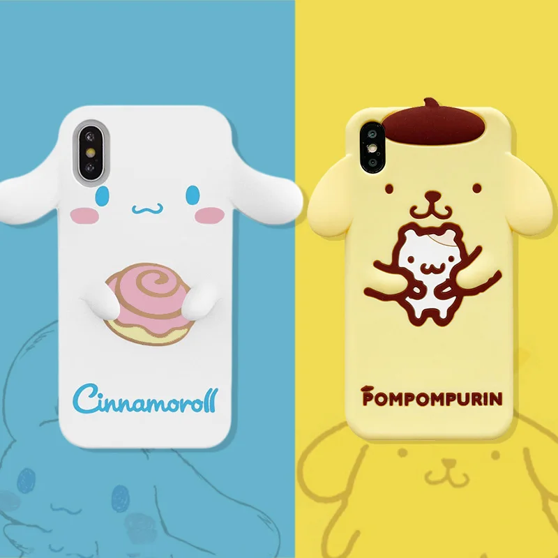Pompompurin Cinnamoroll My Melody Dog 3D Cartoon Phone Case