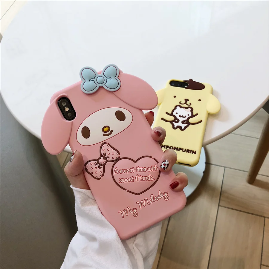 Pom Purin Cinnamoroll Dog My Melody 3D Cartoon Phone Case