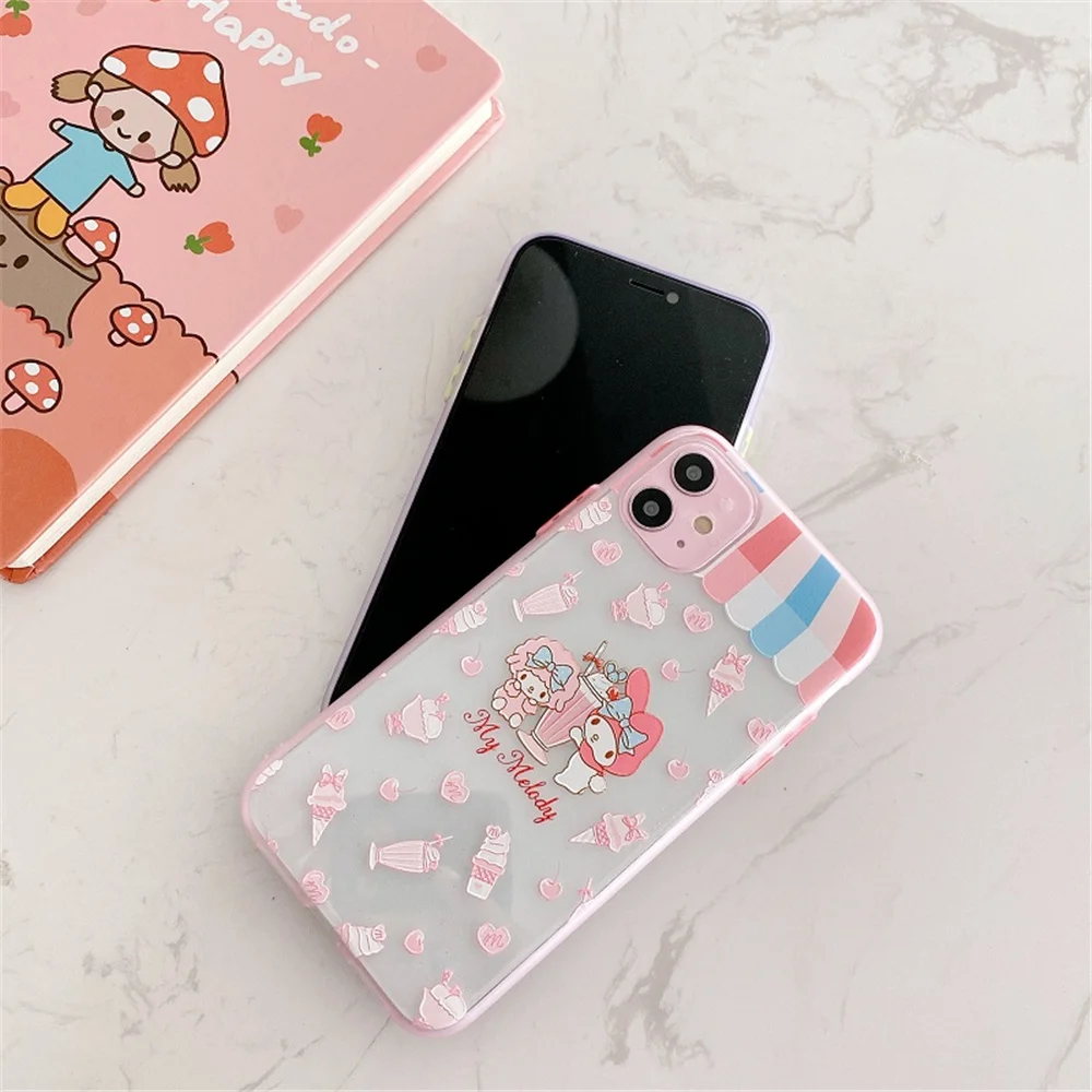 My Melody Cinnamoroll Pom Pom Purin Cartoon Phone Case For iPhone