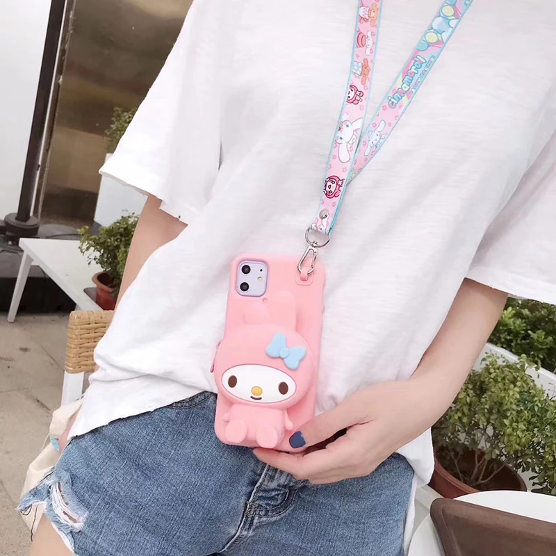 My Melody Cat 3D Cartoon Phone Case With Lanyard My Melody Cat 3D Cartoon Phone Case With Lanyard