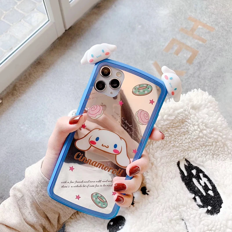 Cinnamoroll Dog 3D Cartoon Shiny Mirror Hard Plastic Phone Cover Cinnamoroll Dog 3D Cartoon Shiny Mirror Hard Plastic Phone Cover