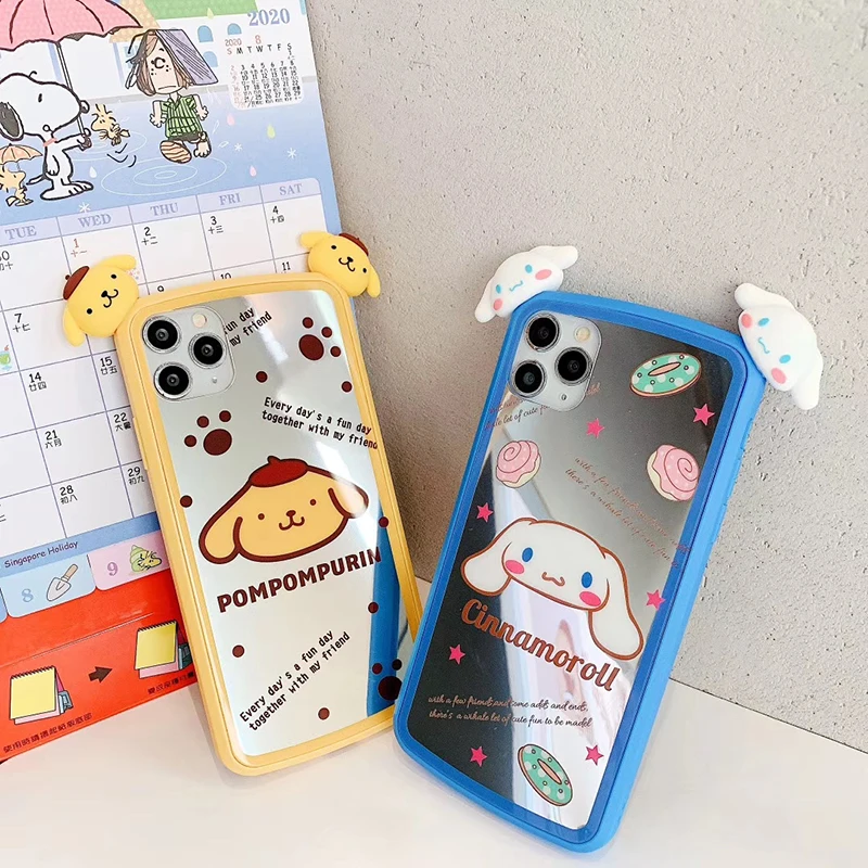 Cinnamoroll Dog 3D Cartoon Shiny Mirror Hard Plastic Phone Cover Cinnamoroll Dog 3D Cartoon Shiny Mirror Hard Plastic Phone Cover