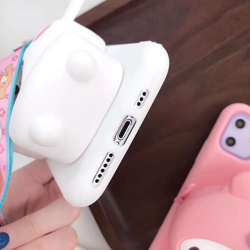 My Melody Cat 3D Cartoon Lanyard Soft Silicon Phone Case My Melody Cat 3D Cartoon Lanyard Soft Silicon Phone Case