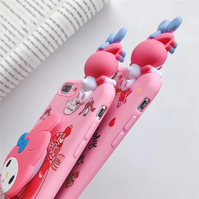 My Melody 3D Cartoon Holder Stand Lanyard Soft Silicon Phone Case My Melody 3D Cartoon Holder Stand Lanyard Soft Silicon Phone Case