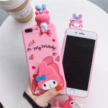 My Melody 3D Cartoon Holder Stand Lanyard Soft Silicon Phone Case My Melody 3D Cartoon Holder Stand Lanyard Soft Silicon Phone Case