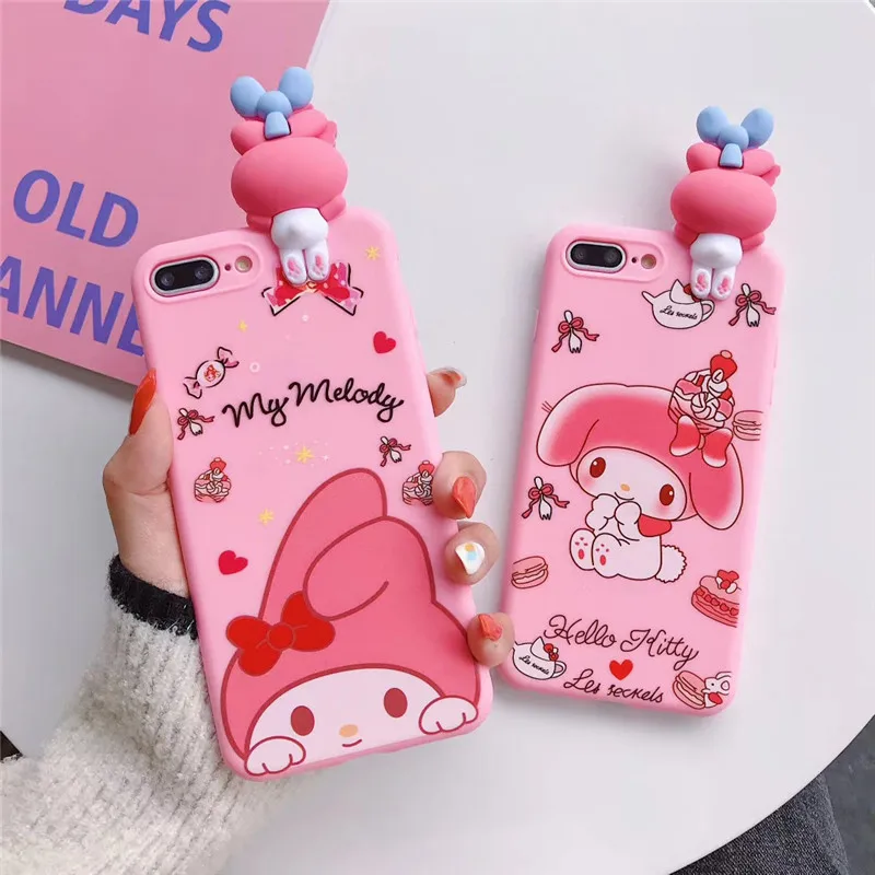 My Melody 3D Cartoon Holder Stand Lanyard Soft Silicon Phone Case My Melody 3D Cartoon Holder Stand Lanyard Soft Silicon Phone Case