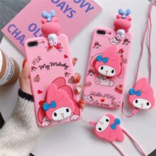 My Melody 3D Cartoon Holder Stand Lanyard Soft Silicon Phone Case My Melody 3D Cartoon Holder Stand Lanyard Soft Silicon Phone Case