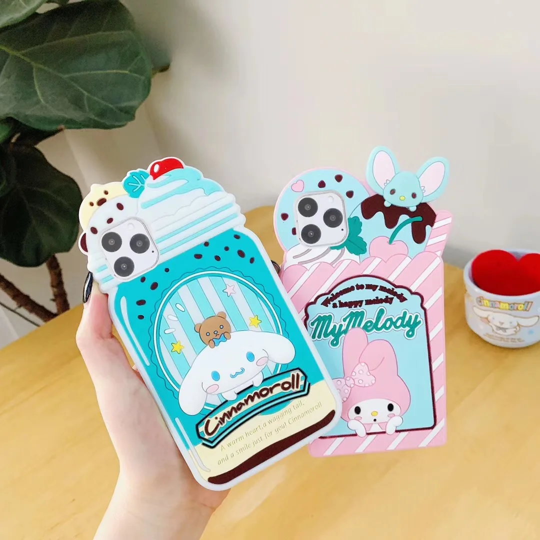 Ice Cream Melody 3D Cartoon Yugui Dog + Lanyard Silicone Soft Cover