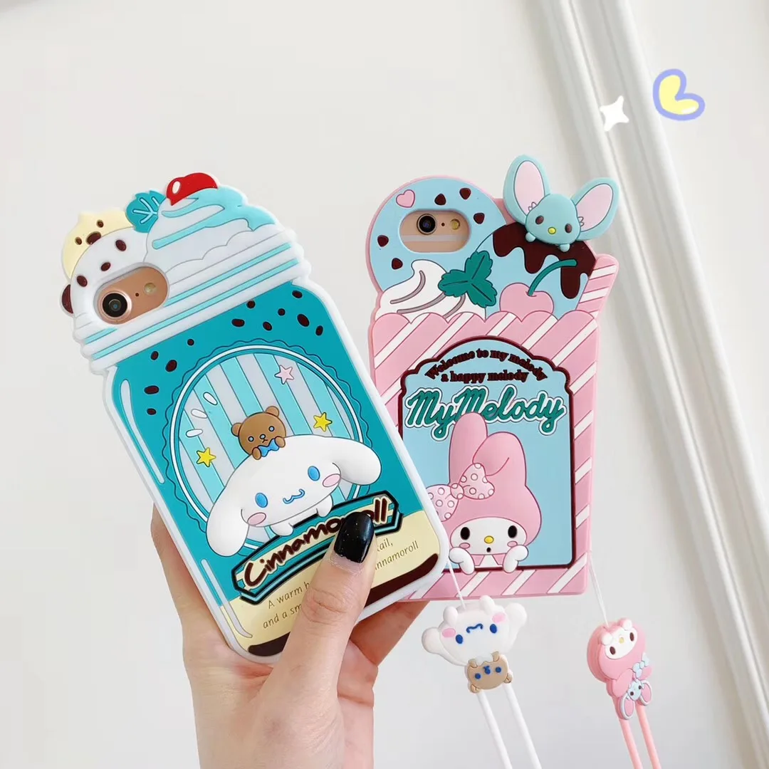 Ice Cream Melody 3D Cartoon Yugui Dog + Lanyard Silicone Soft Cover