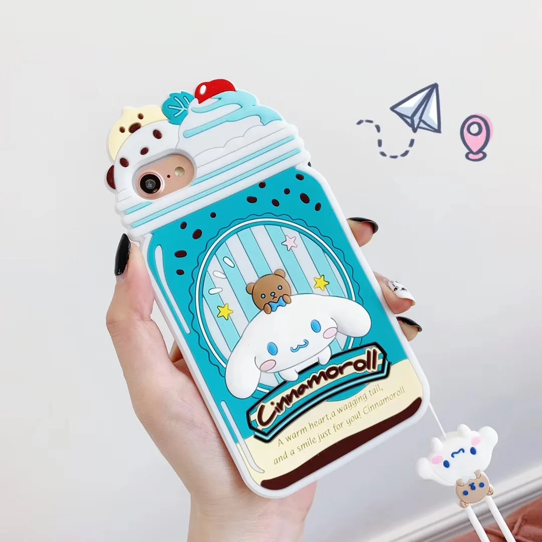 Ice Cream Melody 3D Cartoon Yugui Dog + Lanyard Silicone Soft Cover