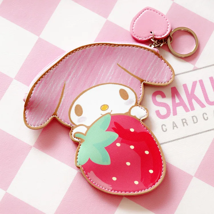 My Melody Cartoon Love Strawberry Coin Pendant Purse