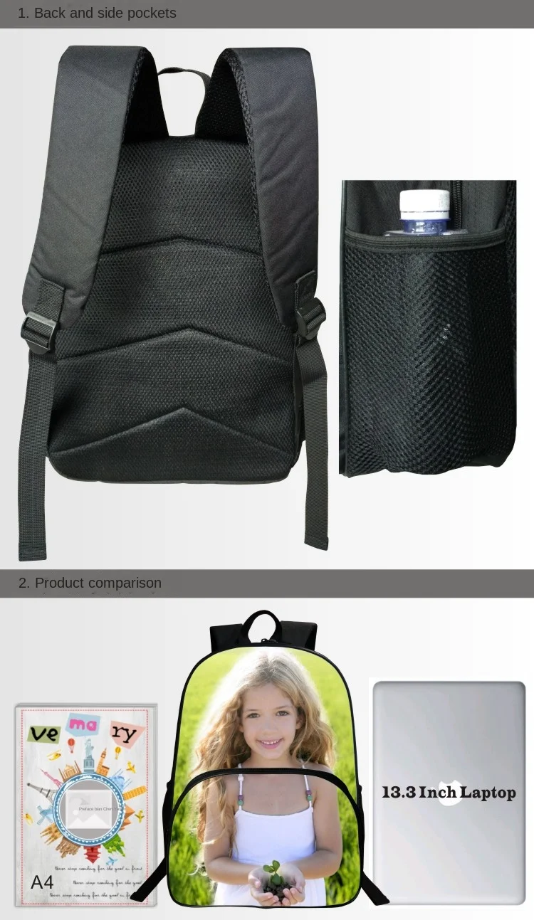 Detective Pikachu Cartoon Printed Student Bags