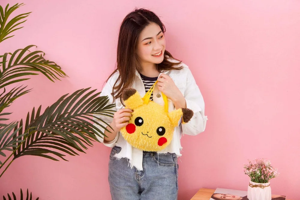 Kawaii Pokemon Pikachu Anime Stuffed Soft Crossbody Handbag