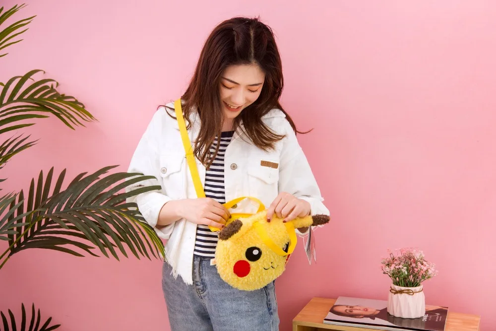 Kawaii Pokemon Pikachu Anime Stuffed Soft Crossbody Handbag