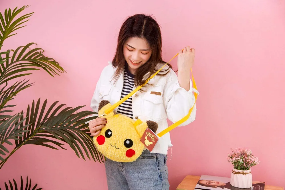 Kawaii Pokemon Pikachu Anime Stuffed Soft Crossbody Handbag